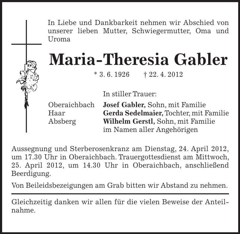 Traueranzeige  