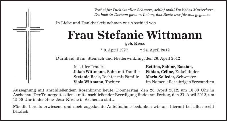 Traueranzeige  