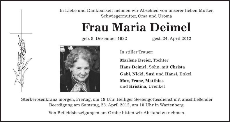 Traueranzeige  