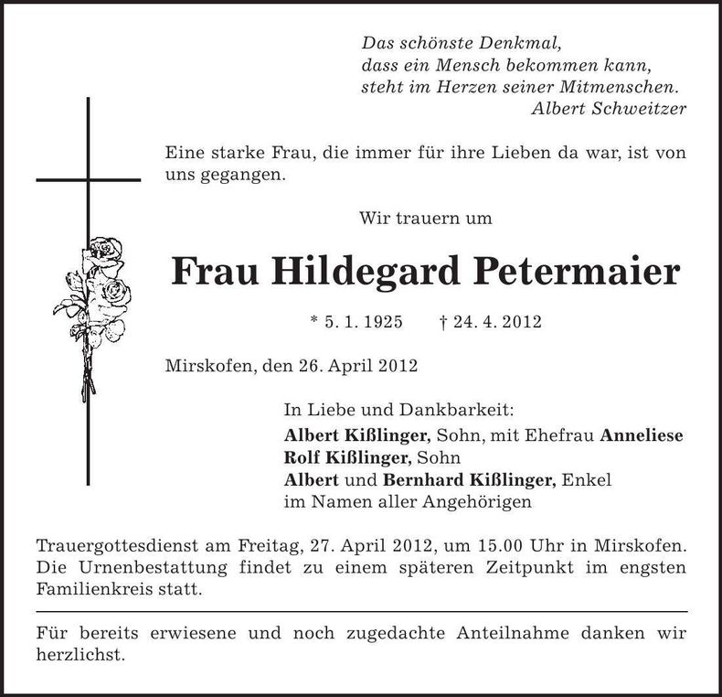 Traueranzeige  
