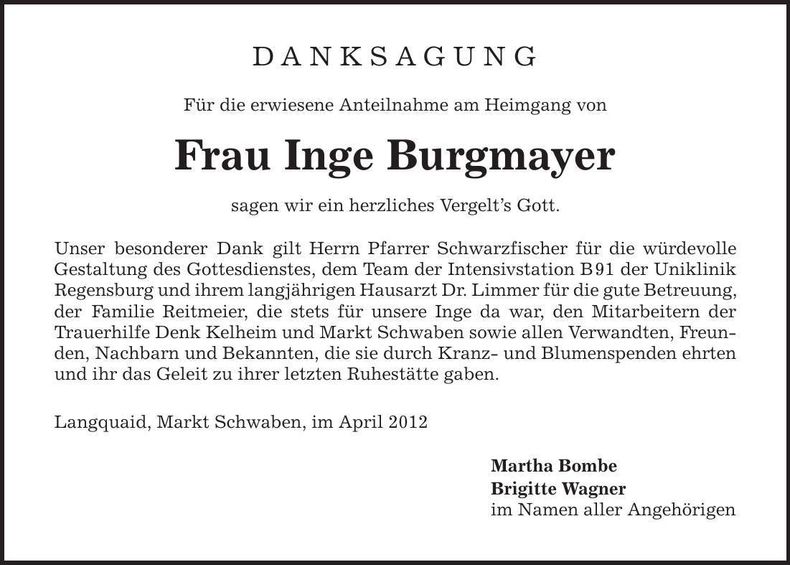 Traueranzeige  