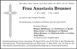 Traueranzeige  