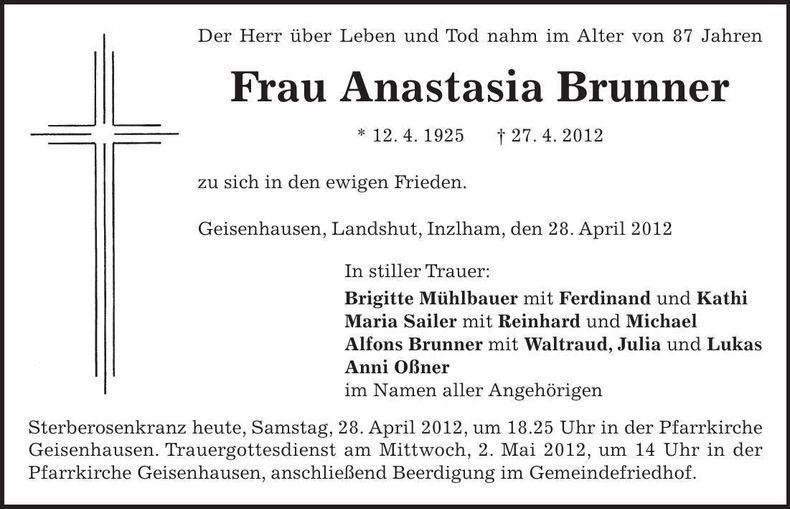 Traueranzeige  