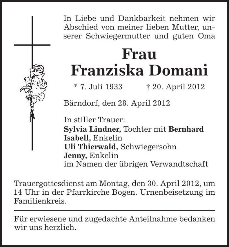 Traueranzeige  