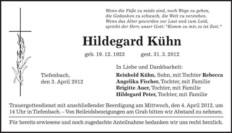 Traueranzeige  