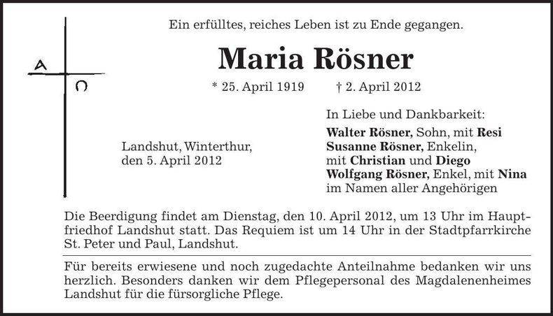 Traueranzeige  