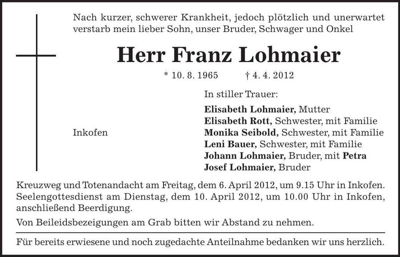 Traueranzeige  