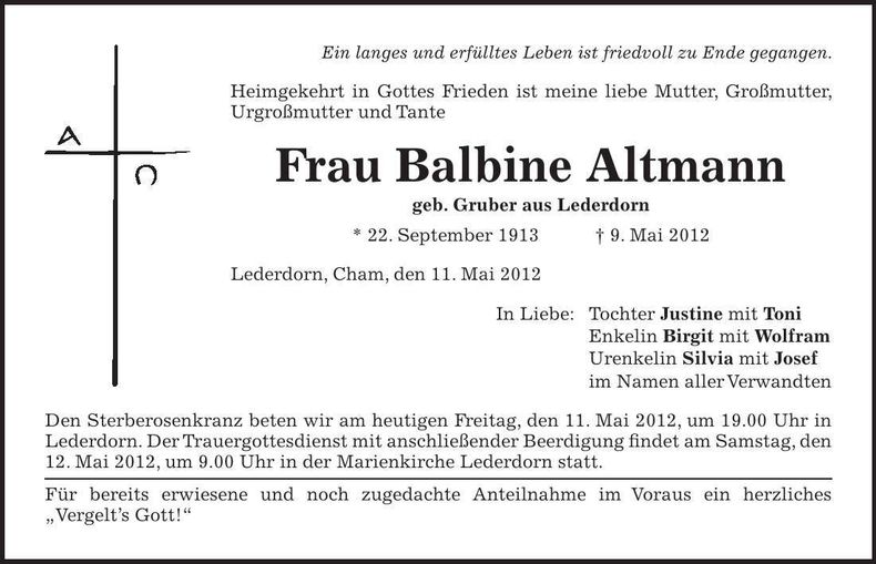 Traueranzeige  
