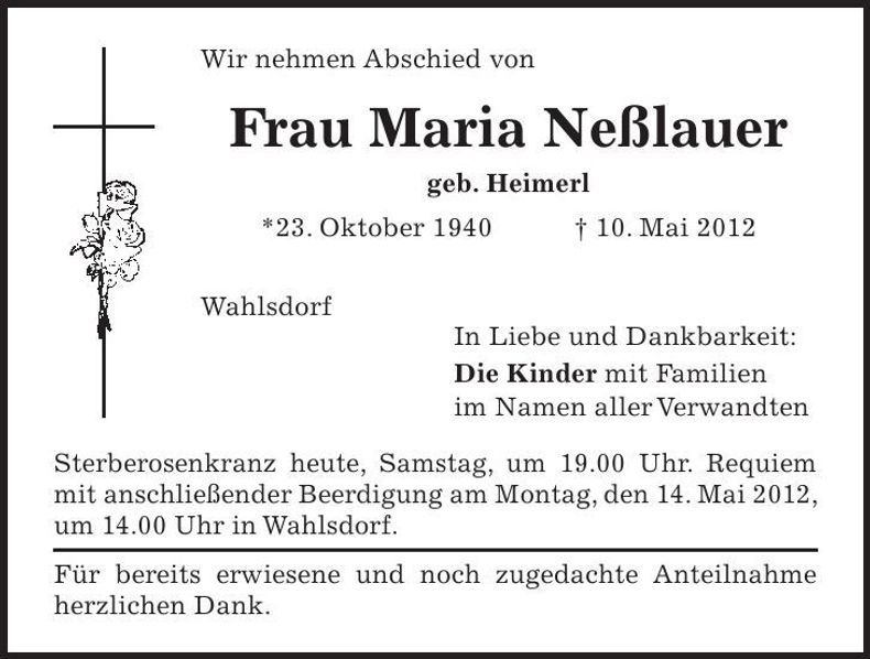 Traueranzeige  