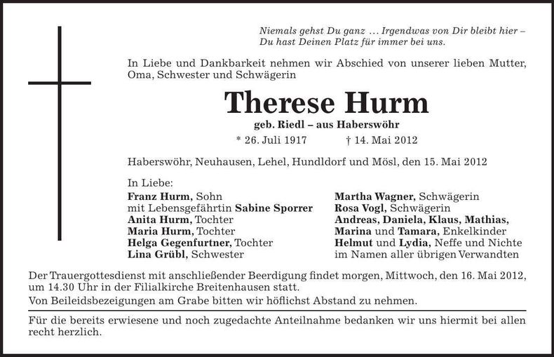 Traueranzeige  