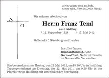 Traueranzeige  