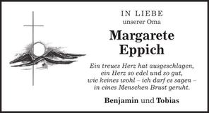 Traueranzeige Margarete Eppich