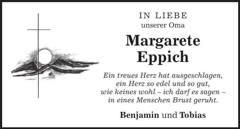 Traueranzeige Margarete Eppich