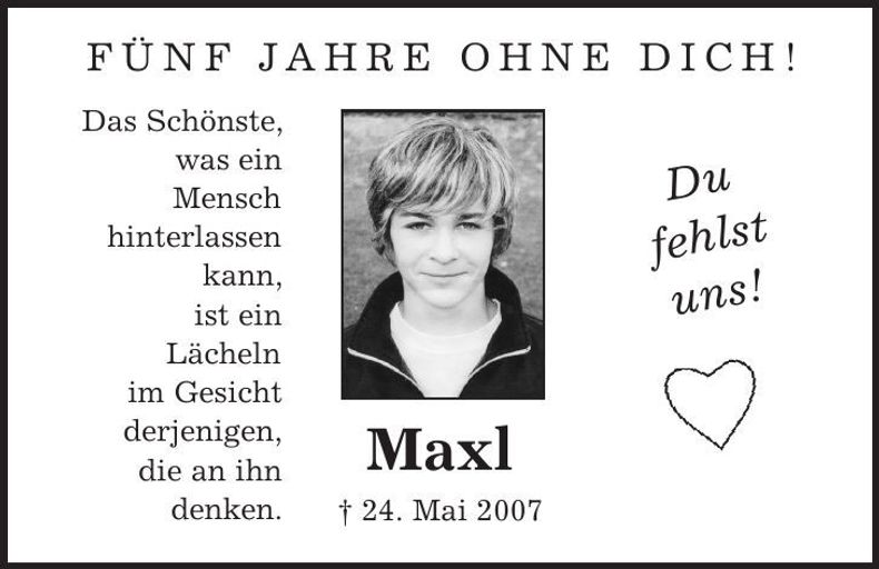 Traueranzeige Maxl Pfeiffer