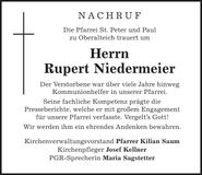 Traueranzeige Rupert Niedermeier