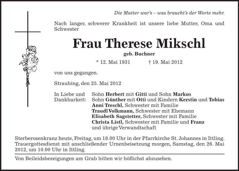 Traueranzeige  