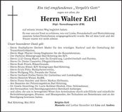 Traueranzeige Walter Ertl
