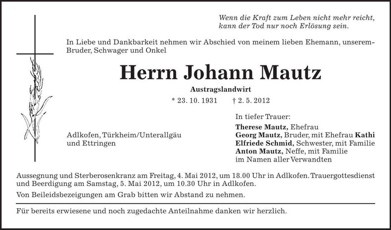 Traueranzeige  