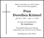 Traueranzeige  
