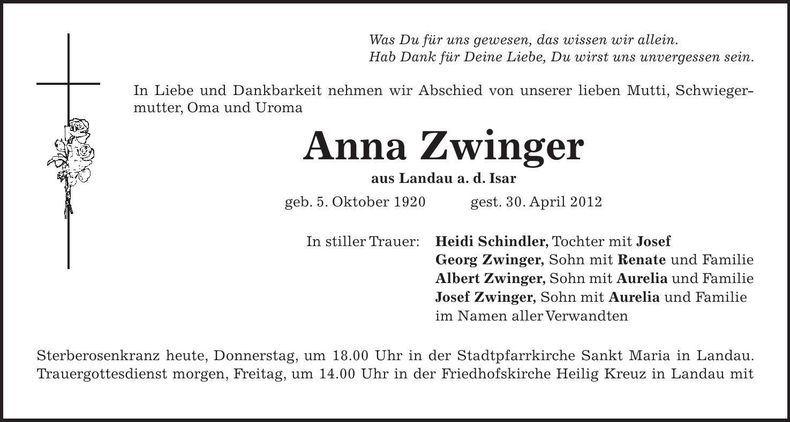 Traueranzeige  