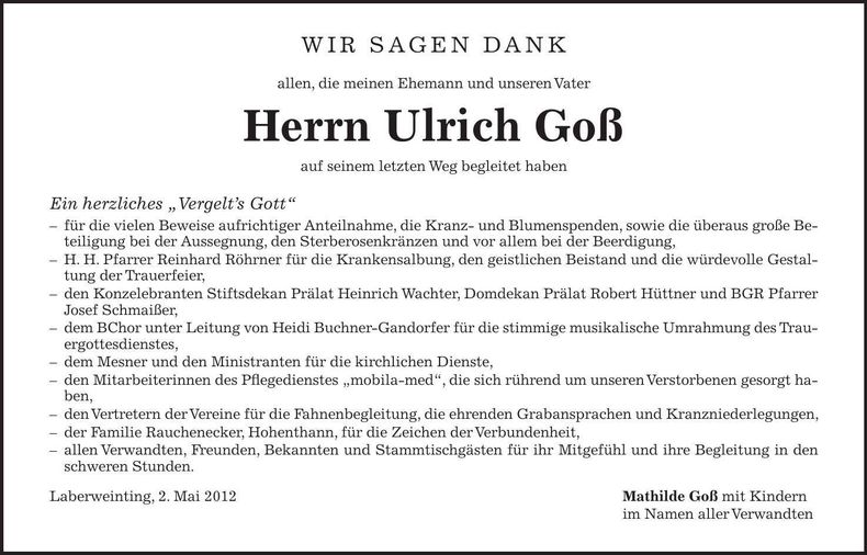 Traueranzeige  