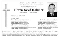 Traueranzeige Josef Holzner