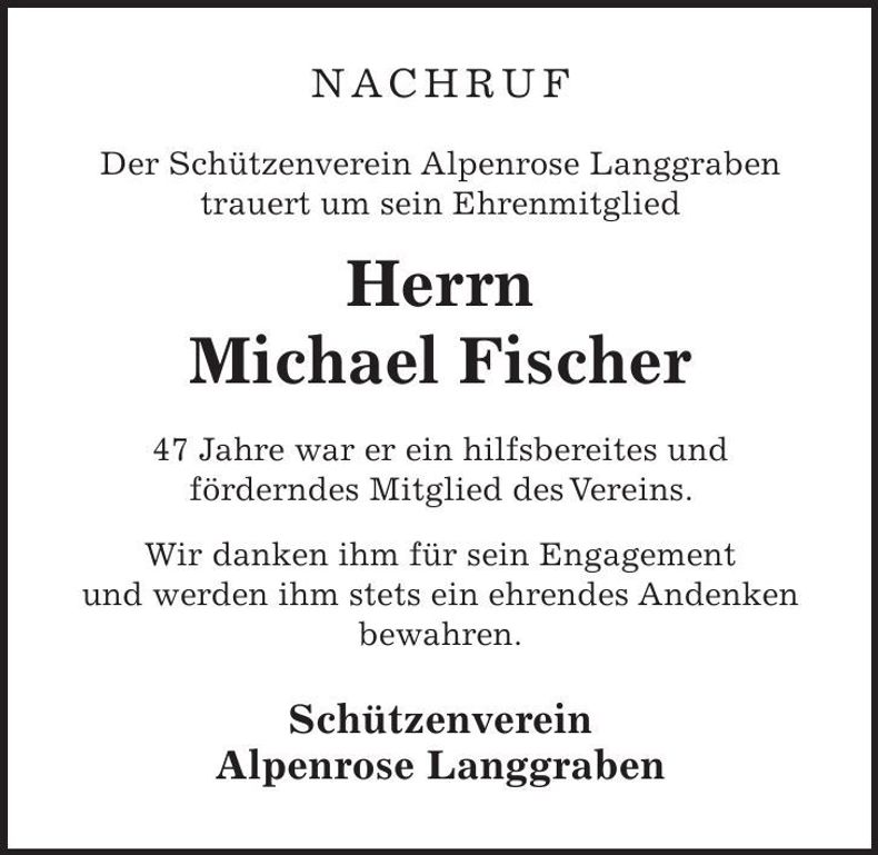 Traueranzeige Michael Fischer