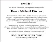 Traueranzeige Michael Fischer