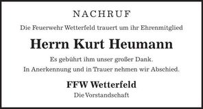 Traueranzeige Kurt Heumann