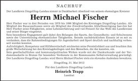 Traueranzeige Michael Fischer