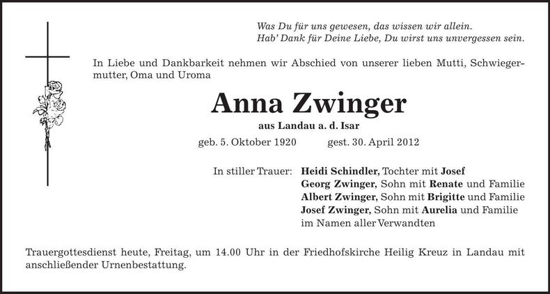 Traueranzeige  