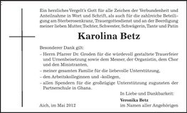 Traueranzeige  