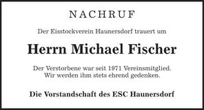 Traueranzeige Michael Fischer