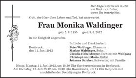 Traueranzeige Monika Waldinger