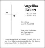 Traueranzeige Angelika Eckert