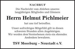 Traueranzeige Helmut Pichlmeier