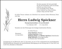 Traueranzeige Ludwig Spöckner
