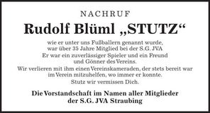 Traueranzeige Rudolf Blüml
