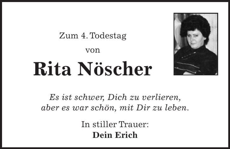 Traueranzeige Rita Nöscher