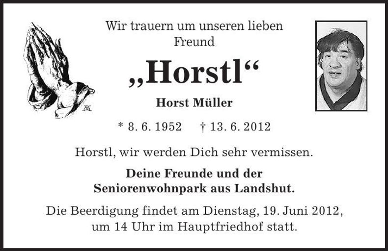Traueranzeige Horst Müller