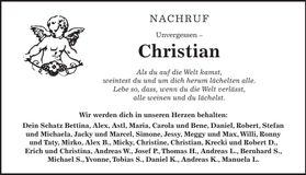 Traueranzeige Christian Schedlbauer