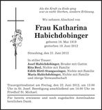 Traueranzeige Katharina Habichdobinger