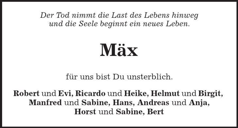 Traueranzeige Markus Herauf