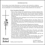 Traueranzeige Ernst Zobel