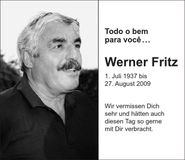 Traueranzeige Werner Fritz