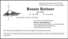 Traueranzeige Renate Ruttner