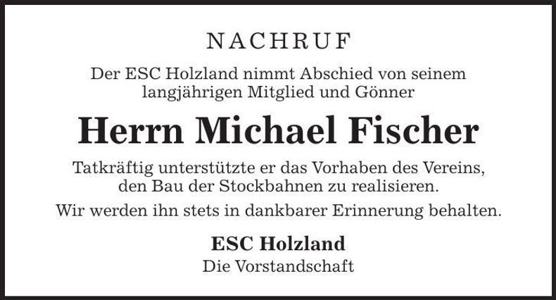 Traueranzeige Michael Fischer