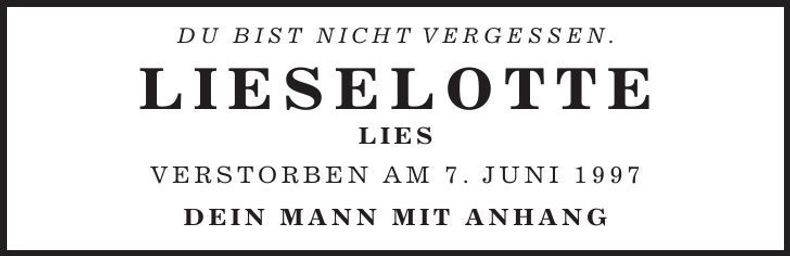 Traueranzeige Lieselotte Adolf