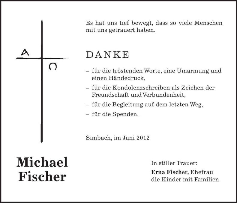 Traueranzeige Michael Fischer