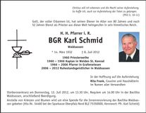 Traueranzeige Karl BGR Schmid